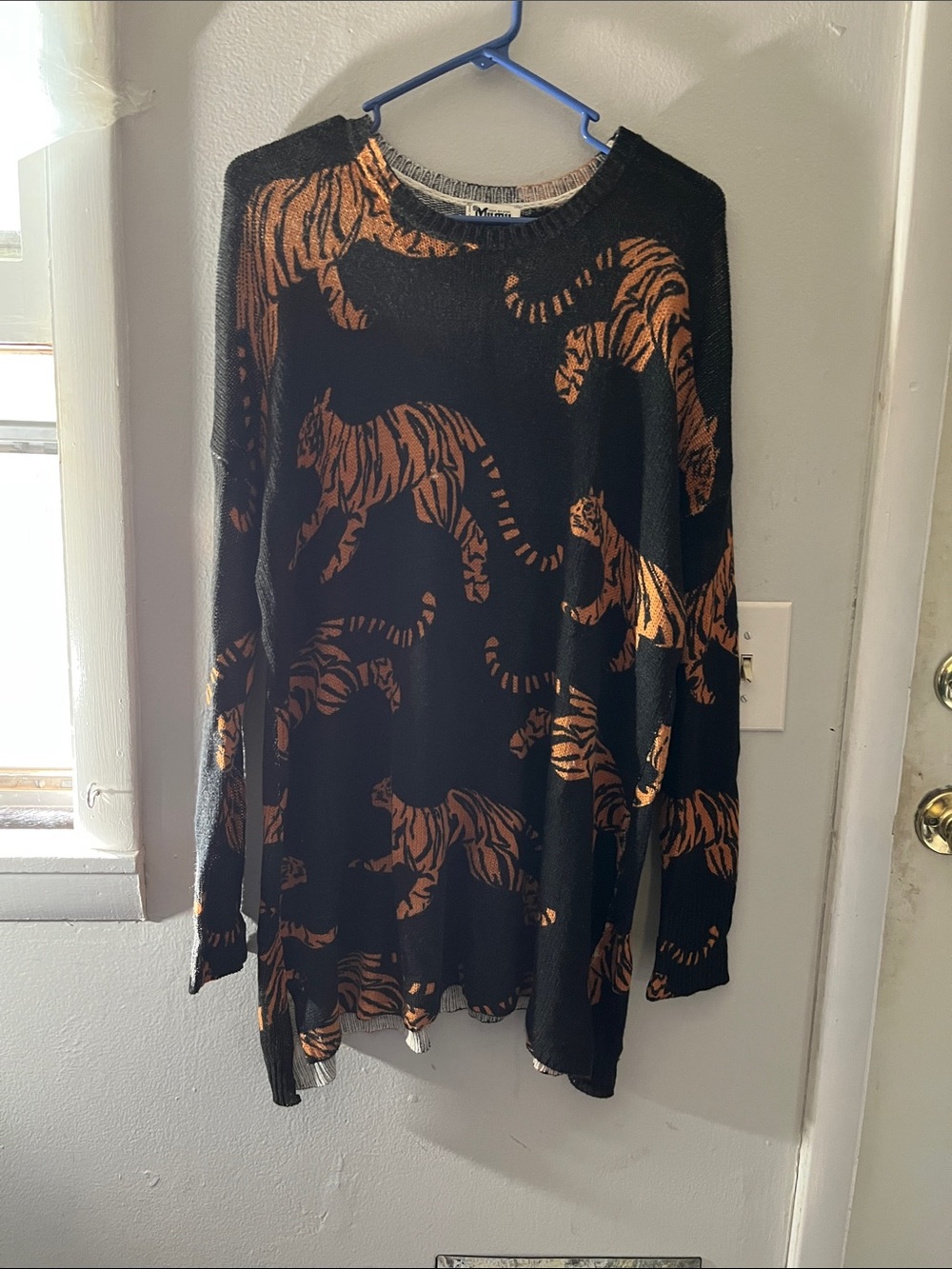 Show Me Your MuMu Black Sweater with Copper Tiger Motif